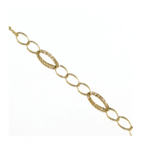 Bracciale Ovali Lavorati Oro Giallo 18kt