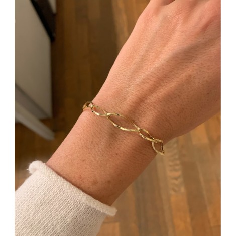 Bracciale Doppio Filo Cinque Ovali Centrali Oro Giallo 18kt