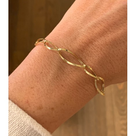 Bracciale Doppio Filo Cinque Ovali Centrali Oro Giallo 18kt