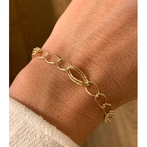 Bracciale Ovali Lavorati Oro Giallo 18kt