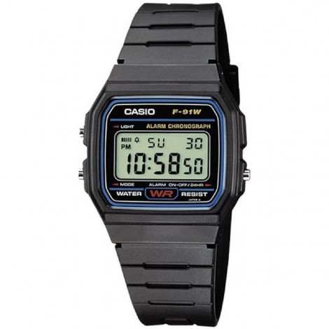 Orologio Unisex Casio Vintage Nero F-91W-1YER