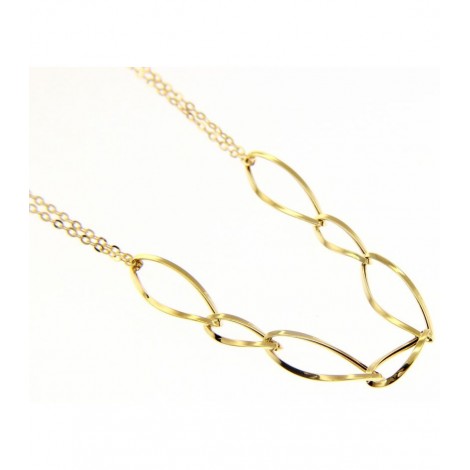 Collana Sette Ovali Doppia Catena Roll-On Oro Giallo 18kt