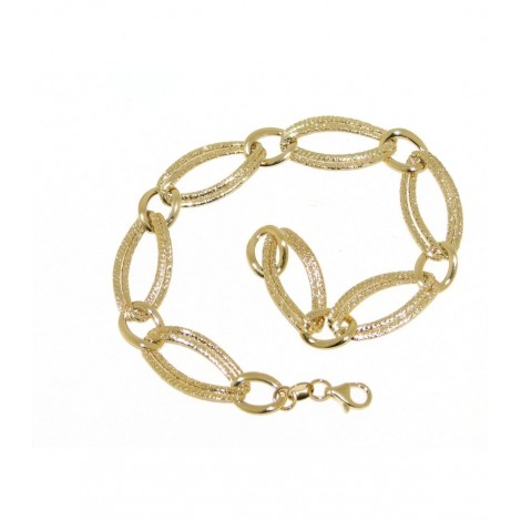 Bracciale Ovali Seghettati Oro Giallo 18kt