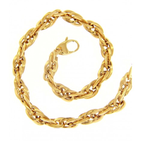 Bracciale Ovali Lisci Intrecciati Oro Giallo 18kt