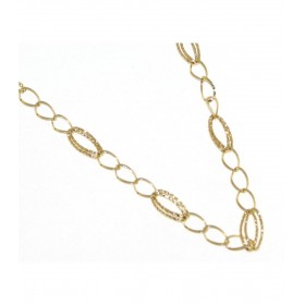 Collana Ovali Lavorati Oro Giallo 18 kt
