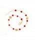 Bracciale Tre Cuori Lisci Corallo Oro Giallo 18 kt