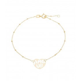 Bracciale Cuore Traforato Scritta Amour Oro Giallo 18kt