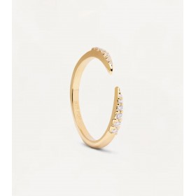 Anello Stare PDPAOLA Argento Placcato Oro Giallo 18kt Zirconi Bianchi