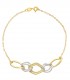 Bracciale Ovali Seghettati Oro Giallo-Oro Bianco 18kt