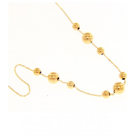 Collana Mini Sfere Alternate Oro Giallo 18kt