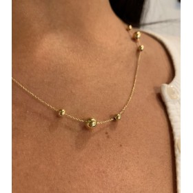 Collana Mini Sfere Alternate Oro Giallo 18kt