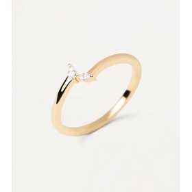 Anello Eva PDPAOLA Argento Placcato Oro Giallo 18kt Zirconi Bianchi