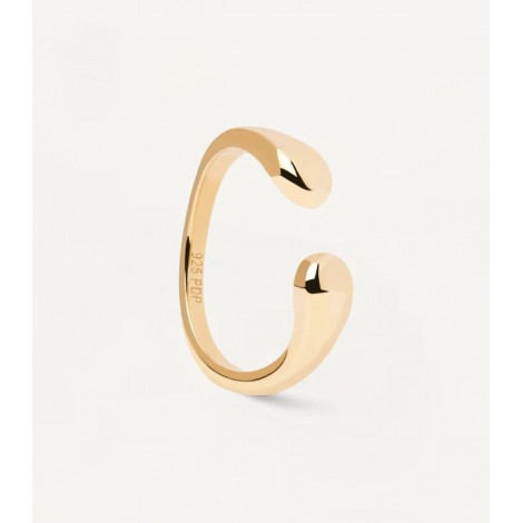 Anello Crush PDPAOLA Argento Placcato Oro Giallo 18kt Zirconi Bianchi