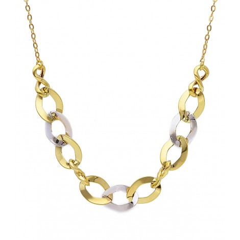 Collana Ovali Centrali Oro Giallo 18kt - Oro bianco