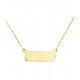 Collana Targhetta Liscia Centrale Oro Giallo 18kt