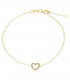 Bracciale Cuore Centrale Zirconi Bianchi Oro Giallo 18kt