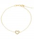 Bracciale Cuore Centrale Zirconi Bianchi Oro Giallo 18kt