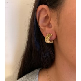 Orecchini Lobo Piccoli Lavorati In Argento 925