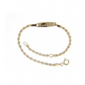 Bracciale Maglia Busco Targhetta Centrale Oro Giallo 18kt