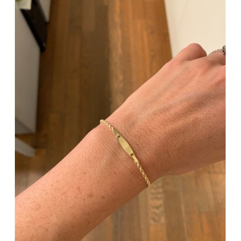 Bracciale Maglia Busco Targhetta Centrale Oro Giallo 18kt