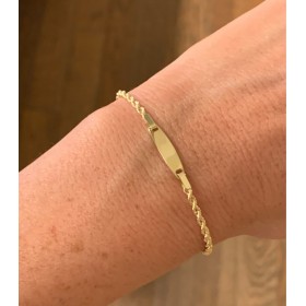 Bracciale Maglia Busco Targhetta Centrale Oro Giallo 18kt