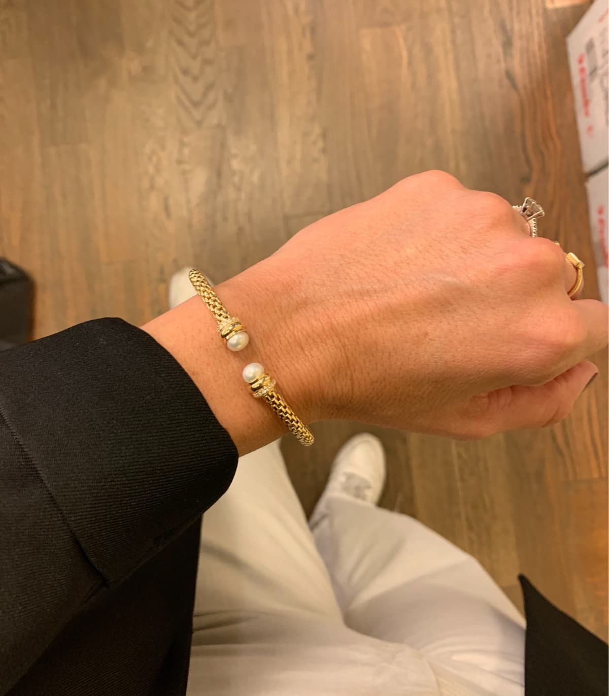 Amberta Bracciale Rigido Bangle In Argento Sterling 925 - Sottile, Martellato, Minimalista, Regolabile, Gioiello Da Donna