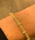 Bracciale Rigido Maglia Lavorata In Argento Dorato
