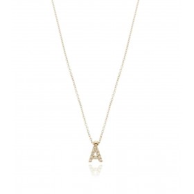 Collana Iniziale in Oro Giallo e Zirconi