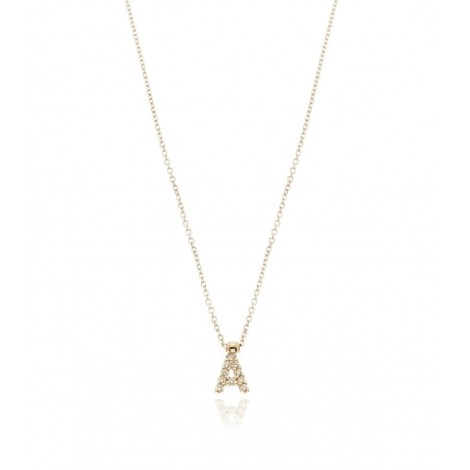 Collana Iniziale in Oro Giallo e Zirconi