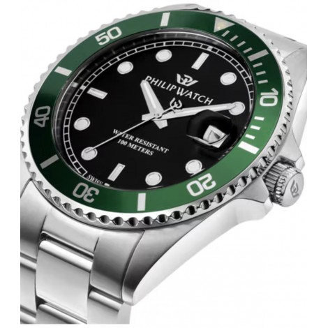 Orologio Philip Watch Caribe Diving Acciaio Verde Uomo R8253597086