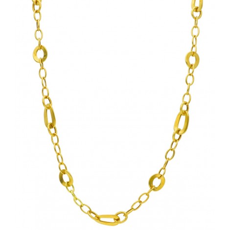 Collana Ovali Lisci Oro Giallo 18kt