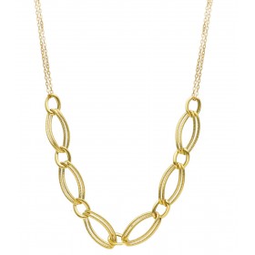 Collana Ovali Seghettati Oro Giallo 18kt