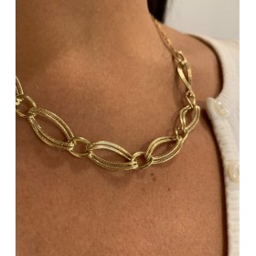 Collana Ovali Seghettati Oro Giallo 18kt