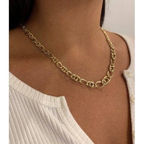 Collana Maglia Catena Ovali Lisci Oro Giallo 18kt