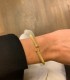 Bracciale Rigido Sottile Maglia Lavorata In Argento Dorato