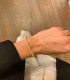 Bracciale Rigido Sottile Maglia Lavorata In Argento Dorato