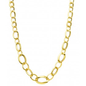 Collana Ovali Lisci Intrecciati Modello Scalare Oro Giallo 18kt