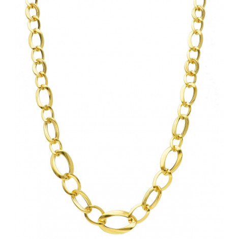 Collana Ovali Lisci Intrecciati Modello Scalare Oro Giallo 18kt