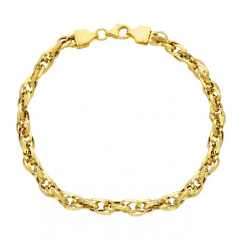 Bracciale Ovali Mini Maglia Catena Oro Giallo 18kt