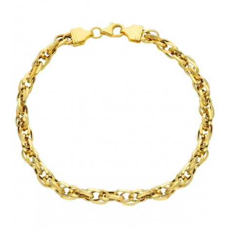 Bracciale Ovali Mini Maglia Catena Oro Giallo 18kt