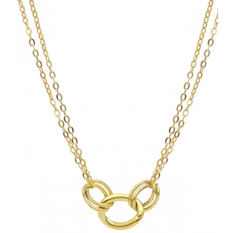 Collana Doppio Filo Ovali Lisci Oro Giallo 18kt