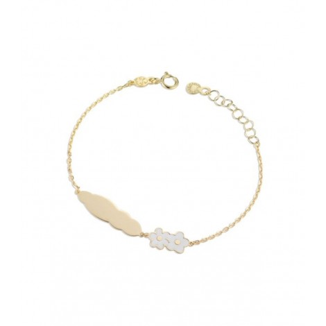 Bracciale Le Bebé Toys Targhetta Fiori Oro giallo PMG143