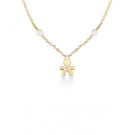 Collana Le Bebé Sagoma Bimbo Le Perle Oro Giallo Diamante LBB830