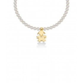 Bracciale Le Bebé Sagoma Bimba Le Perle Oro Giallo Diamante LBB823