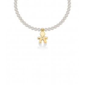 Bracciale Le Bebé Sagoma Bimbo Le Perle Oro Giallo Diamante LBB822