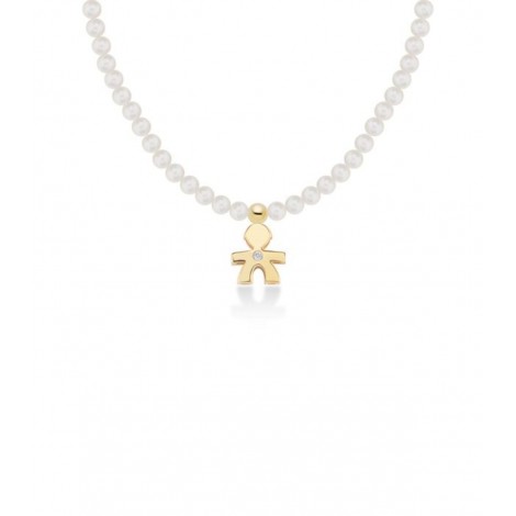 Collana Le Bebé Sagoma Bimbo Le Perle Oro Giallo Diamante LBB820