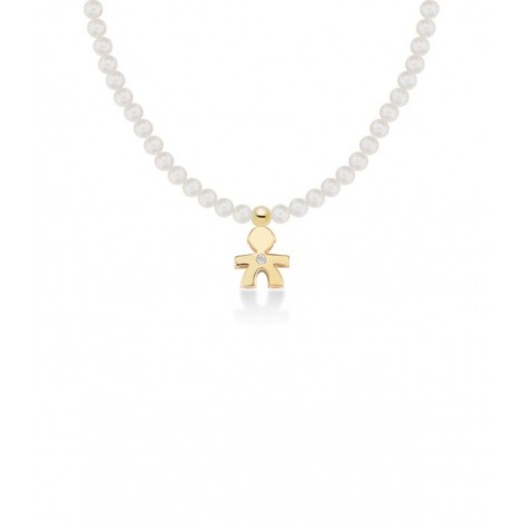 Collana Le Bebé Sagoma Bimbo Le Perle Oro Giallo Diamante LBB820