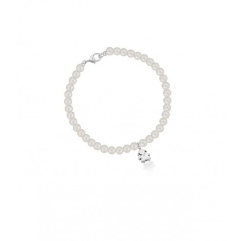 Bracciale Le Bebé Sagoma Bimba Le Perle Oro Bianco Diamante LBB803