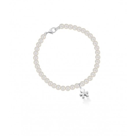 Bracciale Le Bebé Sagoma Bimbo Le Perle Oro Bianco Diamante LBB802