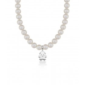 Collana Le Bebé Sagoma Bimba Le Perle Oro Bianco Diamante LBB801